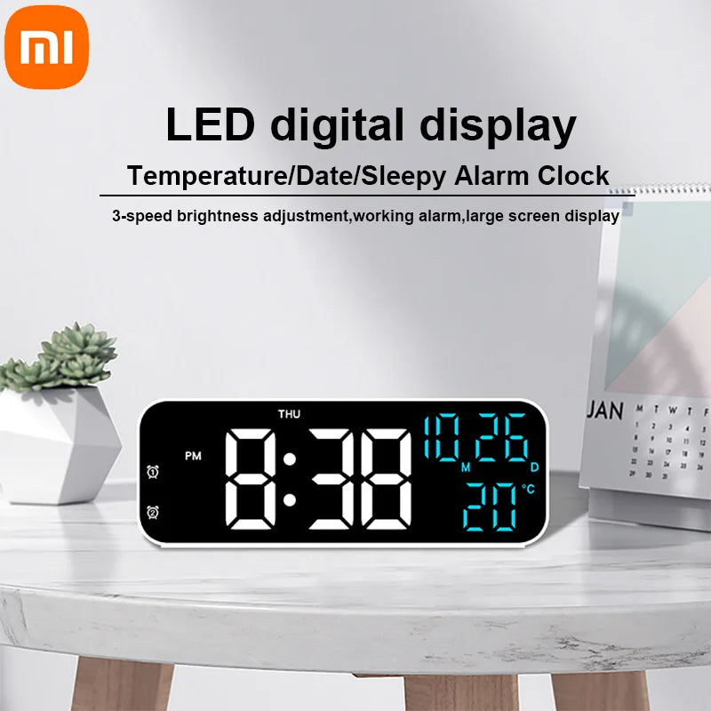 LED Digital Alarm Clock with Temperature & Date Display