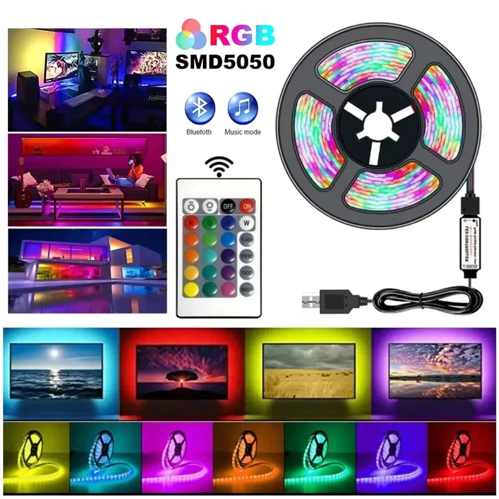 RGB USB 5050 LED Strip Light with Multi-Control Options