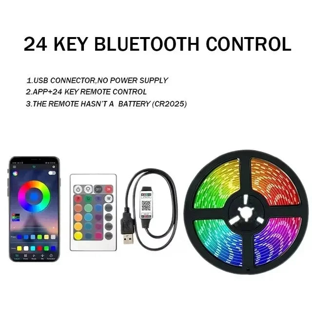 RGB USB 5050 LED Strip Light with Multi-Control Options