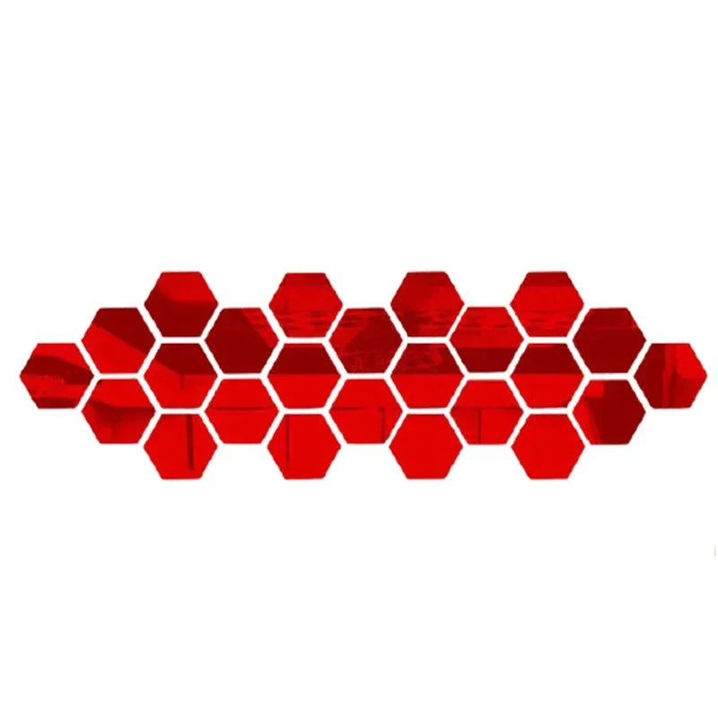 Hexagonal Acrylic Mirror Wall Decals (12/24 pcs)