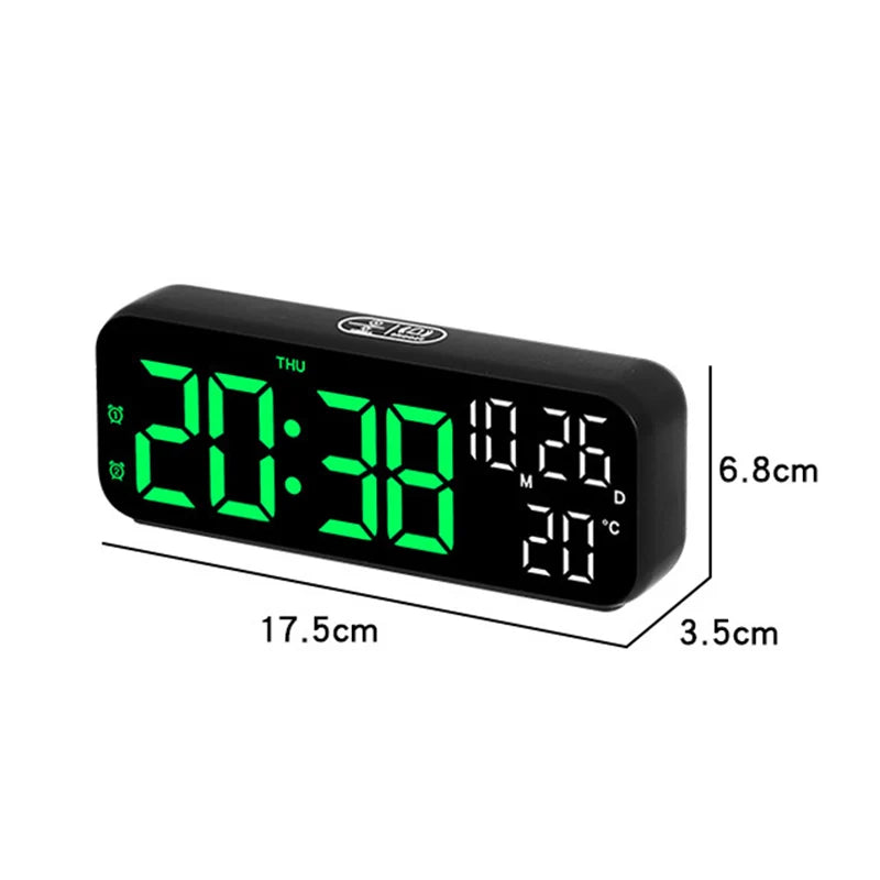 LED Digital Alarm Clock with Temperature & Date Display