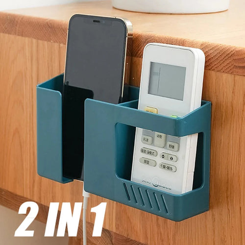2-in-1 Wall-Mounted Phone & Remote Storage Box
