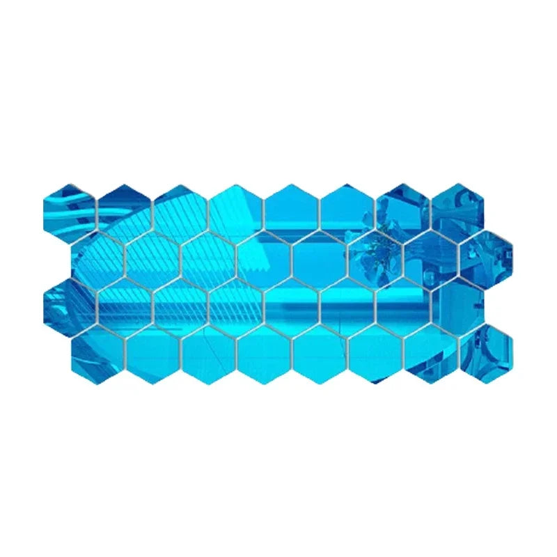 Hexagonal Acrylic Mirror Wall Decals (12/24 pcs)